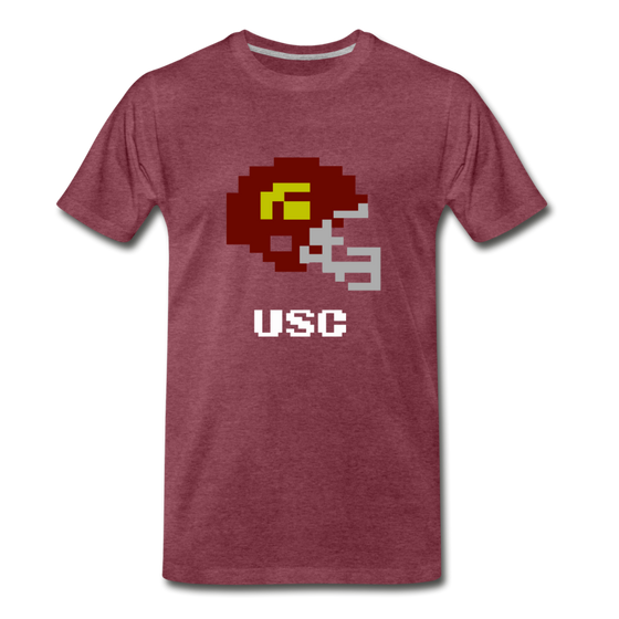 Tecmo Bowl | USC Classic Logo - heather burgundy