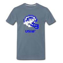  Tecmo Bowl | Air Force Distressed Logo Color - steel blue