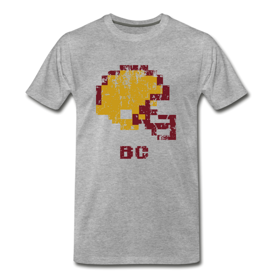 Tecmo Bowl | Boston College Distressed Logo Color - heather gray