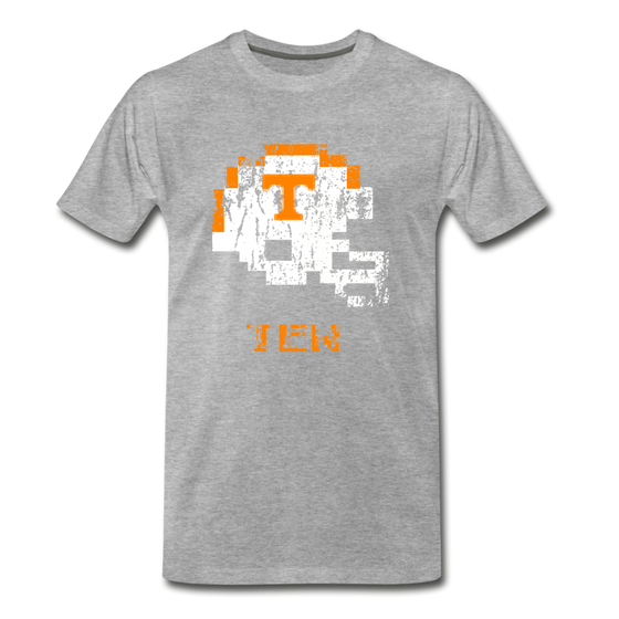 Tecmo Bowl | Tennessee Volunteers Distressed Logo Color - heather gray