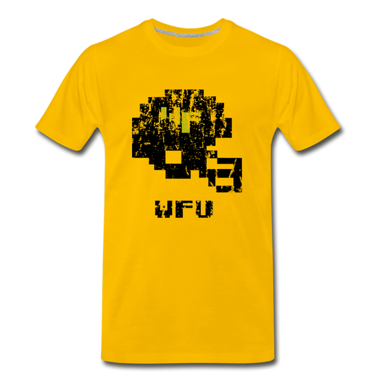 Tecmo Bowl | Wake Forest Distressed Logo Color - sun yellow