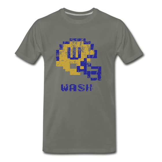 Tecmo Bowl | Washington Distressed Logo Color - asphalt gray