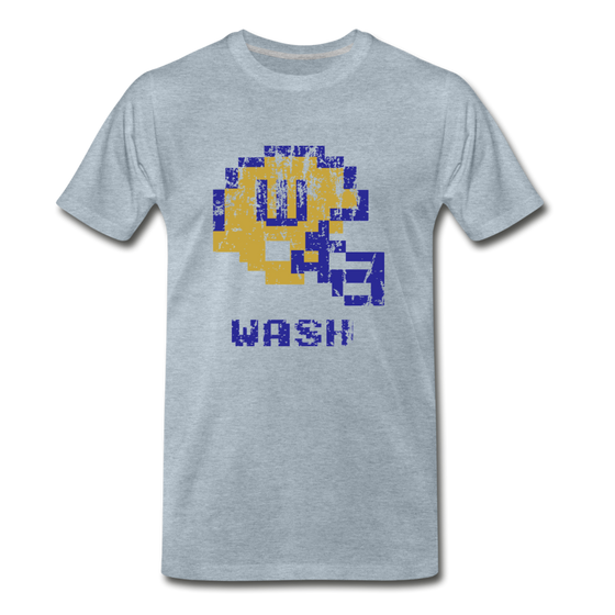 Tecmo Bowl | Washington Distressed Logo Color - heather ice blue