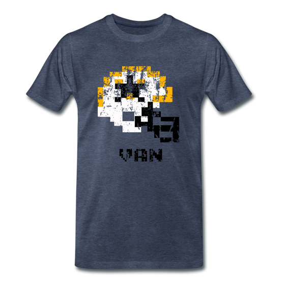 Tecmo Bowl | Vanderbilt Distressed Logo Color - heather blue