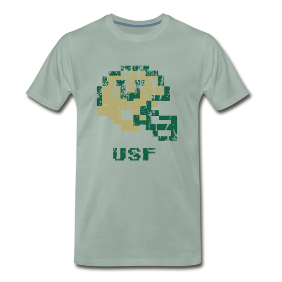 Tecmo Bowl | USF Distressed Logo Color - steel green