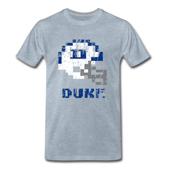 Tecmo Bowl | Duke Distressed Logo Color - heather ice blue