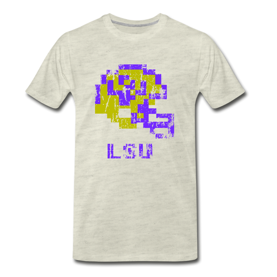 Tecmo Bowl | LSU Distressed Logo Color - heather oatmeal