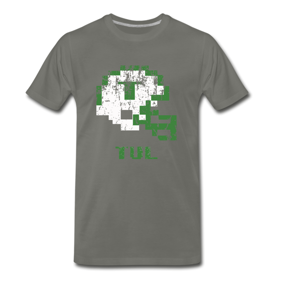 Tecmo Bowl | Tulane Distressed Logo Color - asphalt gray