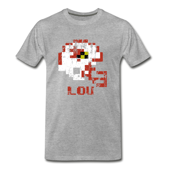 Tecmo Bowl | Louisville Distressed Logo Color - heather gray