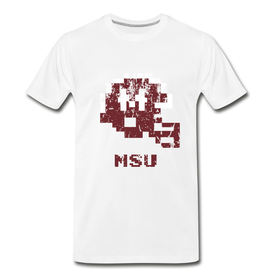 Tecmo Bowl | Mississippi State Distressed Logo Color - white