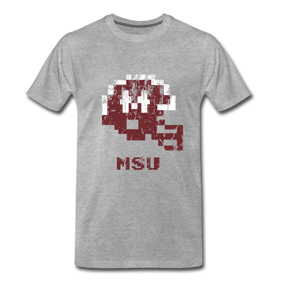 Tecmo Bowl | Mississippi State Distressed Logo Color - heather gray