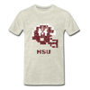 Tecmo Bowl | Mississippi State Distressed Logo Color - heather oatmeal