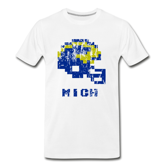 Tecmo Bowl | Michigan Distressed Logo Color - white