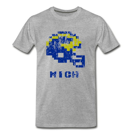 Tecmo Bowl | Michigan Distressed Logo Color - heather gray