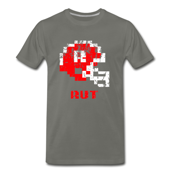 Tecmo Bowl | Rutgers Distressed Logo Color - asphalt gray