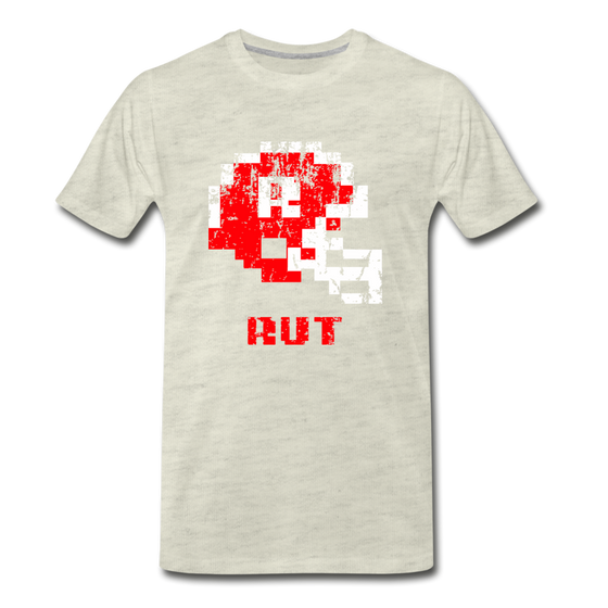 Tecmo Bowl | Rutgers Distressed Logo Color - heather oatmeal