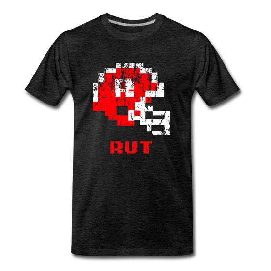 Tecmo Bowl | Rutgers Distressed Logo Color - charcoal gray