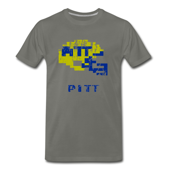 Tecmo Bowl | Pitt Distressed Logo Color - asphalt gray