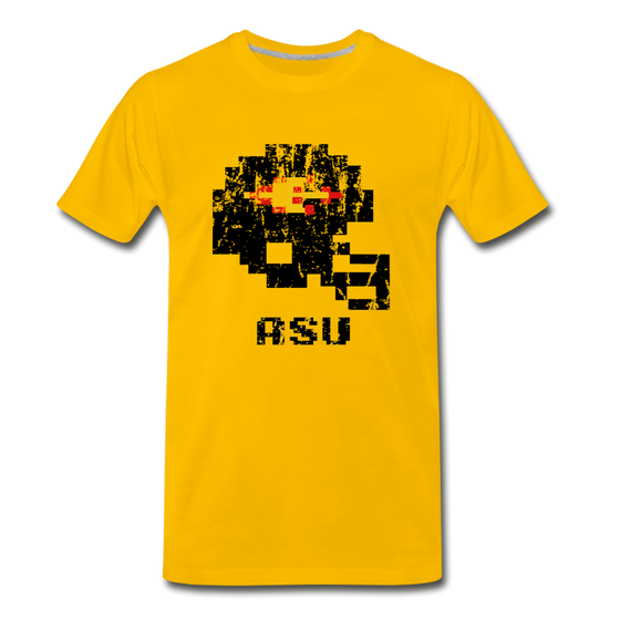 Tecmo Bowl | Arizona State Distressed Logo Color - sun yellow