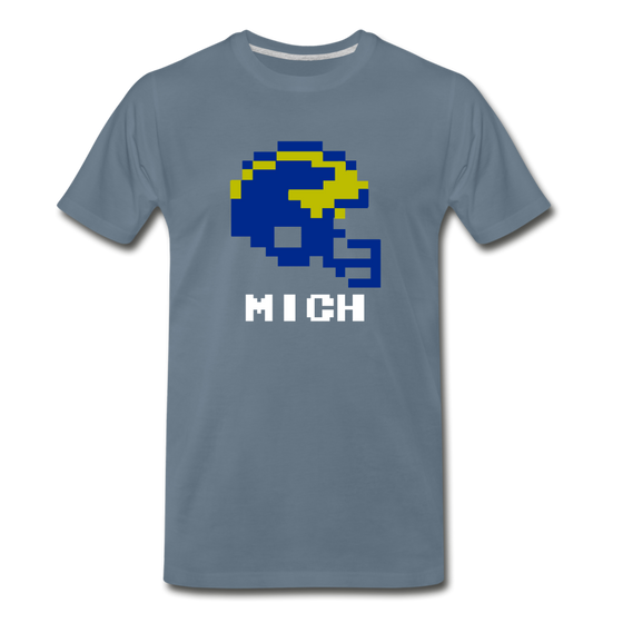 Tecmo Bowl | Michigan Classic Logo - steel blue
