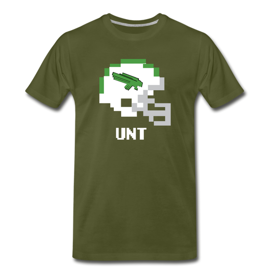 Tecmo Bowl | University Of North Texas Classic Logo White - olive green