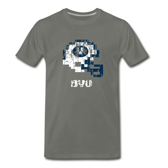 Tecmo Bowl | BYU Distressed Logo - asphalt gray