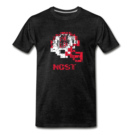 Tecmo Bowl | NC State Distressed Logo Color - charcoal gray