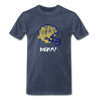 Tecmo Bowl | Navy Distressed Logo - heather blue