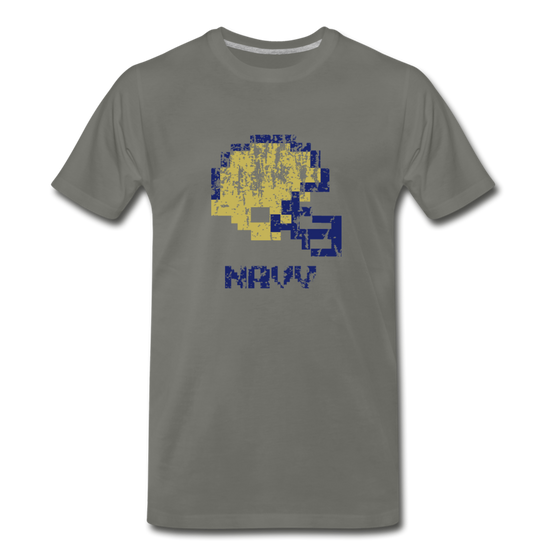 Tecmo Bowl | Navy Distressed Logo Color - asphalt gray