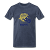 Tecmo Bowl | Navy Distressed Logo Color - heather blue