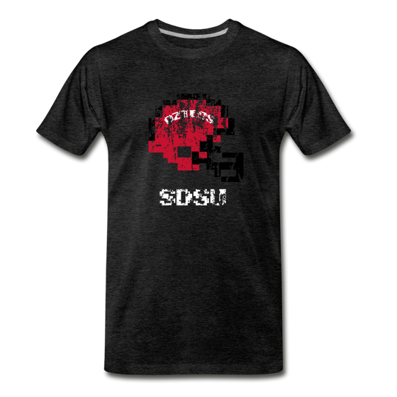 Tecmo Bowl | San Diego St Distressed Logo - charcoal gray