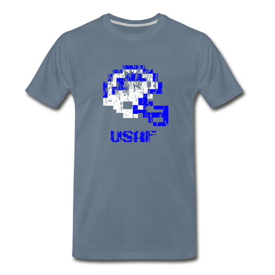 Tecmo Bowl | Air Force Distressed Logo Color - steel blue