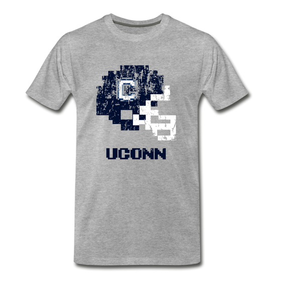 Tecmo Bowl | UCONN Distressed Logo Color - heather gray