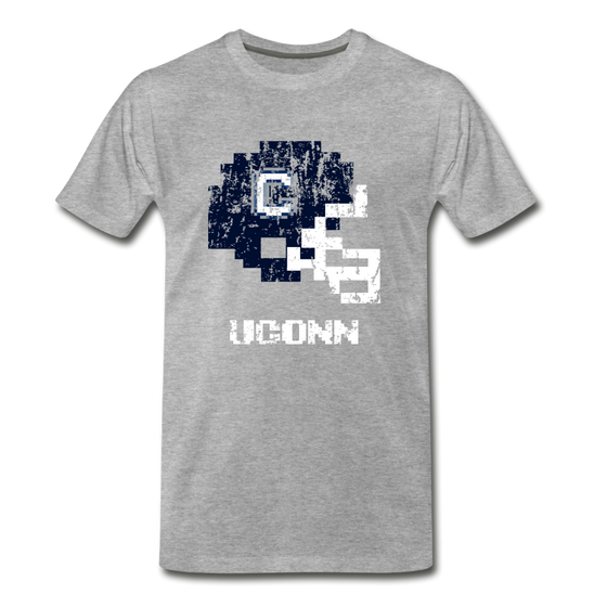 Tecmo Bowl | UCONN Distressed Logo - heather gray