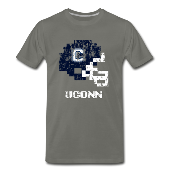 Tecmo Bowl | UCONN Distressed Logo - asphalt gray