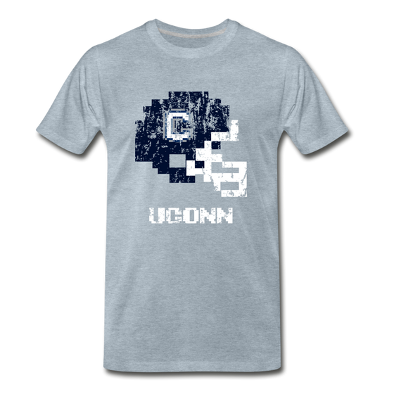Tecmo Bowl | UCONN Distressed Logo - heather ice blue