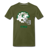 Tecmo Bowl | Eastern Michigan Distressed Logo Color - olive green