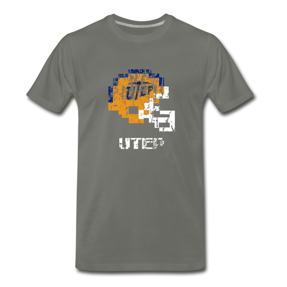 Tecmo Bowl | UTEP Distressed Logo - asphalt gray