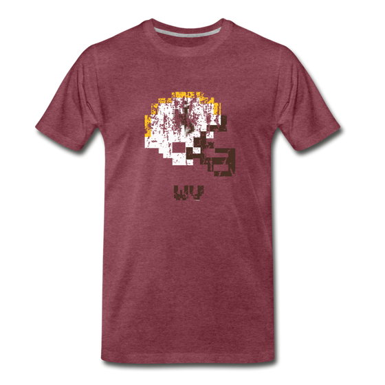 Tecmo Bowl | Wyoming Distressed Logo Color - heather burgundy