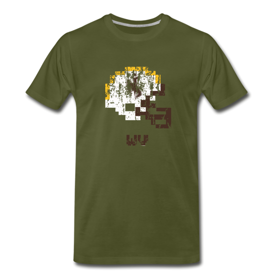 Tecmo Bowl | Wyoming Distressed Logo Color - olive green