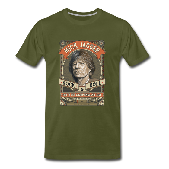 Legend T-Shirt | Mick Jagger Rock & Roll - olive green
