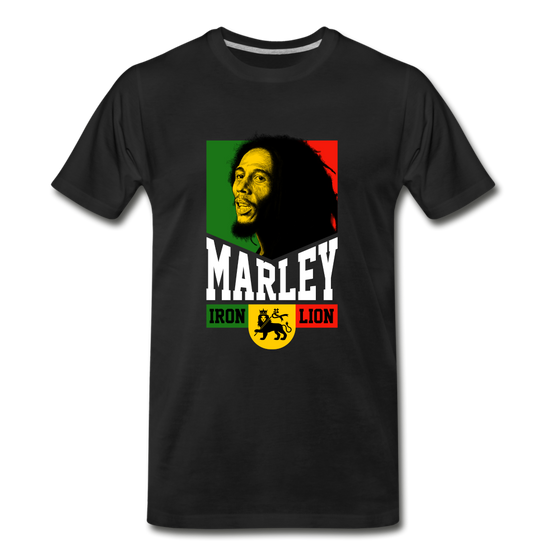 Legend T-Shirt | Bob Marley Iron Lion - black