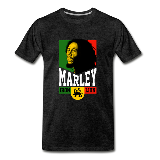 Legend T-Shirt | Bob Marley Iron Lion - charcoal grey